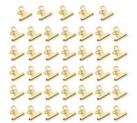 Lot de 40 petits trombones bouledogue - 22 mm - Multi-fonctions - En métal - Pour étiquettes, sacs, photos, dessins, artisanat, bureau, cuisine (doré, 22 mm)