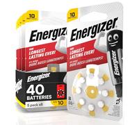 Lot de 40 piles acoustiques énergétiques pour appareils auditiques, taille 10 jaune, 5 ampoules de 8 piles