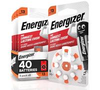 Lot de 40 piles acoustiques énergétiques pour appareils auditiques, taille 13 orange, sans mercure, 5 paquets de 8 piles