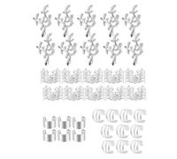 Lot de 40 pinces à cheveux en métal pour dreadlocks, bagues décoratives, poignets, tresses tordues