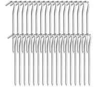 Lot de 40 piquets de tente, piquets de tente en aluminium de 17,8 cm avec crochet, tige hexagonale légère pour camping, auvent, décoration extérieure (17,8 cm, lot de 40)
