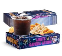 Lot de 40 plateaux à goûter en papier pour soirée cinématographique - Fournitures de fête sur le thème du cinéma - Fournitures de fête d'anniversaire vintage - Boîte à popcorns, boissons et bonbons