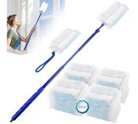 Lot de 40 plumeaux à poussière Swiffer - Kit de démarrage télescopique - Avec tige télescopique - Long manche télescopique - Pour poils d'animaux - Contre la poussière et la saleté