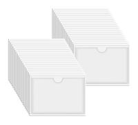 Lot de 40 pochettes autocollantes en plastique pour cartes de visite, étiquettes d'étagère, 6 x 10 cm