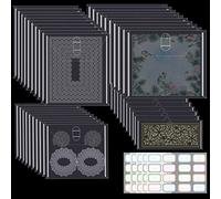 Lot de 40 pochettes de rangement pour tampons et matrices de découpe 48 étiquettes autocollantes 4 tailles Pour le rangement de cartes, bricolage, scrapbooking, les matrices pochoirs