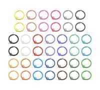 Lot de 40 porte-clés colorés à double couche - En métal - 30 mm - Accessoire de bricolage - Convient pour le bricolage, les anniversaires, les fêtes (20 couleurs)