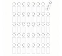 Lot de 40 porte-clés étanches avec étiquettes, porte-clés en plastique pour | Réutilisable et durable, facile à écrire, identification rapide, portable à transporter, pour le bureau