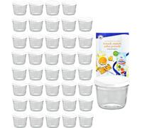 lot de 40 pots de 230 ml avec couvercle blanc et livret de recettes Diamant Gelierzauber