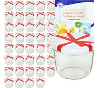 lot de 40 pots de 230 ml avec couvercle décoratif et livret de recettes "Diamant Gelierzauber"