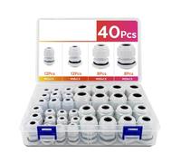 Lot de 40 presse-étoupes étanches de 3 à 15 mm, connecteurs réglables, joints avec joints, accessoires anti-poussière