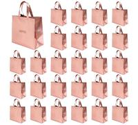 Lot de 40 sacs cadeaux réutilisables avec poignées, grand fourre-tout laminé non tissé, pliable et étanche, pour shopping, cadeaux, Noël, fêtes