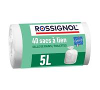 Lot de 40 sacs-poubelle 5L Blanc