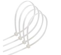 Lot de 40 serre-câbles blancs en nylon 3,6 x 200 mm pour regrouper les câbles et sécuriser les éléments dans les projets de bricolage et d'organisation.