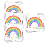 Lot de 40 serviettes arc-en-ciel - Décoration de table colorée pour anniversaire d'enfant - 33 x 33 cm