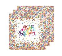 Lot de 40 serviettes d'anniversaire 33 x 33 cm - Décoration de table d'anniversaire - Confettis multicolores - Serviettes pour anniversaire d'enfant garçon et fille