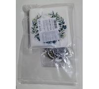 Lot de 40 serviettes de baptême en papier vert eucalyptus de 15,2 cm avec inscription « Schön dass Du Da bist » et 48 poissons en bois pour décoration de baptême pour garçon et fille