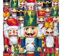 Lot de 40 serviettes de fête Casse-noisette de Noël | 2 paquets de 20 serviettes à déjeuner | Décoration de table décorative d'hiver ou de vacances | Motif Nussknacker, 16,5 x 16,5 cm