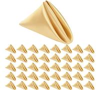 Lot de 40 Serviettes de Table carrées en Satin Doux et Lavable pour Mariages, fêtes, dîners, Thanksgiving, Noël - Champagne - 50,8 x 50,8 cm