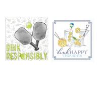 Lot de 40 serviettes de table de fête Pickleball - 2 paquets de 20 serviettes à cocktail au motif « Dink Responsibly and Pickleball Drinks »