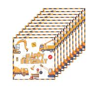 Lot de 40 serviettes de table motif pelleteuse, de chantier, pour anniversaire d'enfants, pour les anniversaires d'enfants, les activités parent-enfant, en plein air, décoration de table (33 cm x 33