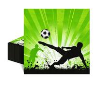 Lot de 40 serviettes de table pour anniversaire d'enfant garçon - Motif euphorie de football - Coupe du monde de football - Multicolore - 33 x 33 cm
