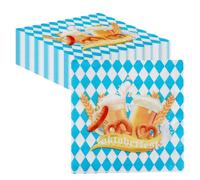 Lot de 40 serviettes décoratives pour fête de la bière, pliées en 1/4, 33 x 33 cm, serviettes bavaroises bleues, pour barbecues, décorations de fête bavaroise, restauration ou autres célébrations