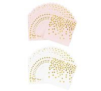 Lot de 40 serviettes en papier blanches et dorées, pour anniversaire, cocktail, accessoires de fête, mariage, Thanksgiving, Noël (33 x 33 cm)