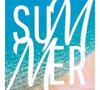 Lot de 40 serviettes en papier décoratives jetables pour plage, mariage, bord de mer, fête sur la plage, décoration estivale, dessert, 16,5 x 15,2 cm