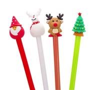 Lot de 40 stylos à encre gel de Noël avec capuchon décoratif, stylos de décoration de Noël, stylos de décoration de Noël, stylos pour journal intime, coloriage, écriture rétractable, pointe fine (noir