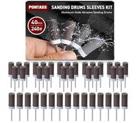 Lot de 40 Tambours de Ponçage, Manchons de Ponçage, Points de Meulage Abrasifs, Embouts de Polissage Cylindriques pour Outil Rotatif 240 pour Le Ponçage et Le Polissage Métallique.