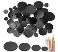 Lot de 40 tampons Ronds en Caoutchouc de Silicone, 15 mm, 25 mm, 30 mm, 40 mm pour Joints d'étanchéité DIY, Artisanat, Noir (épaisseur : 3 mm)