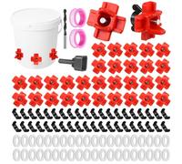 Lot de 40 tétines d'abreuvoir automatiques pour volaille horizontale, kit distributeur anti-fuite avec foret et anneaux d'étanchéité pour seau, baril, tuyau en PVC