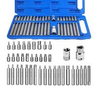 Lot de 40 tournevis Torx à boussole, avec embout tête de prune, hexagonal et spline, douilles pour visseuse avec unité de 1/2 3/8 pouces, tournevis torx, pour atelier et usine