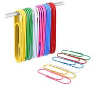 Lot de 40 trombones super grands avec revêtement en vinyle de 10,2 cm - Colorés pour le bureau (6 couleurs, 10 cm)