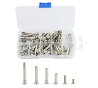 Lot de 40 vis à douille de 5 mm de diamètre avec vis M4, vis de connexion pour meubles, vis de liaison, vis de liaison, en acier nickelé, pour armoires