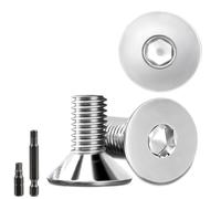 Lot de 40 vis à tête fraisée en acier inoxydable M8 x 16 mm à six pans creux M8 Vis à tête fraisée DIN 7991/ISO 10642 Vis à tête fraisée avec 2 têtes de vis hexagonales (argentées)