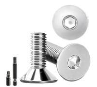 Lot de 40 vis à tête fraisée en acier inoxydable M8 x 20 mm à six pans creux M8 Vis à tête fraisée DIN 7991/ISO 10642 Vis à tête fraisée avec 2 têtes de vis hexagonales (argentées)