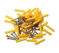 Lot de 40 vis cruciformes en acier inoxydable M6 x 30 mm avec chevilles murales Boulons d'ancrage robustes pour cloison sèche, maçonnerie et béton Q235 Carbone pour embout d'extension