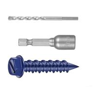 Lot de 40 vis d'ancrage en acier au carbone haute résistance M6,5 x 32 mm pour fixation sur ciment, brique, marbre, pierre avec 2 forets