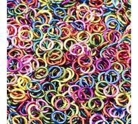 Lot de 400 anneaux de jonction à œillets - 8 mm - Anneaux ouverts - Assortiment de couleurs - Accessoires de chaîne - Pièces de bijoux - Kit de bricolage