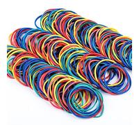 Lot de 400 Bandes élastiques Colorées Diamètre 38mm en Caoutchouc pour Classeurs et Dossiers en Caoutchouc - Pour l'école, la maison, le bureau, l'artisanat Industriel