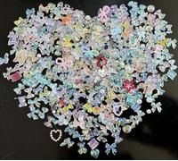 Lot de 400 breloques pour ongles en strass 3D - Cœur ours papillon - Nœud - Bijoux pour filles et femmes - DIY - Mélange B