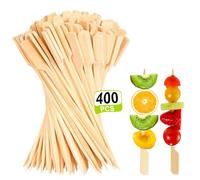 Lot de 400 brochettes de 12 cm de long en bambou pour amuse-bouches en bambou - Pour bâtonnets de barbe à papa, brochettes de fête, hamburgers, brochettes de barbecue, bâtonnets en bambou, brochettes