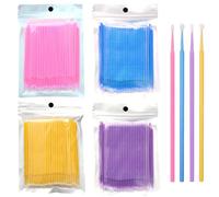 Lot de 400 brosses à cils, pinceaux à lèvres, applicateurs de vernis, 4 couleurs, jetables, pour le maquillage, les dents et l'oral