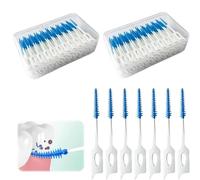 Lot de 400 brosses interdentaires en silicone - Bleu