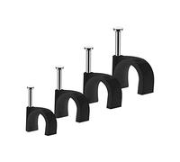 Lot de 400 clips câbles - Attache Câble, Range Câble, Fixation Câble électrique, Clips Câble - Durables - Noir - Rondes - 100 de 4 mm - 100 de 6 mm - 100 de 8 mm - 100 de 10 mm - Gestion des câbles