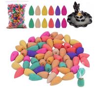Lot de 400 cônes d'encens à refoulement - Mélange de cônes d'encens naturels - Mélange coloré - Pour chambre à coucher, bureau, yoga, salle de méditation, détente