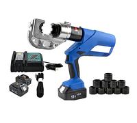 Lot de 400 coupe-câbles hydrauliques alimentés par batterie 4000 mAh, 18 V, outil à sertir pour terminer les cosses en cuivre et les cosses en aluminium de 16 à 300 mm²/400 mm²