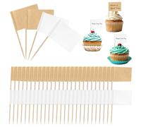 Lot de 400 cure-dents vierges pour petits drapeaux d'étiquetage à faire soi-même, étiquettes alimentaires, cupcakes, cocktails, fromages, apéritifs, buffets, cupcakes, aliments, fruits, décoration de