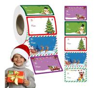Lot de 400 étiquettes autocollantes pour cadeaux de Noël - Étiquettes nominatives autocollantes - Décorations de Noël - 7,5 x 5 cm